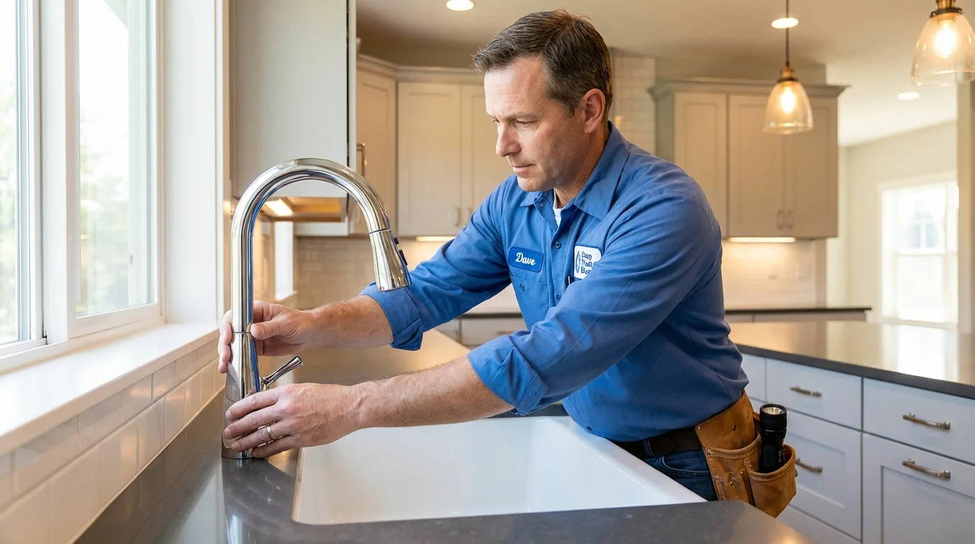 Kitchen faucet installation by Johns Plumbing LLC in Barnesville